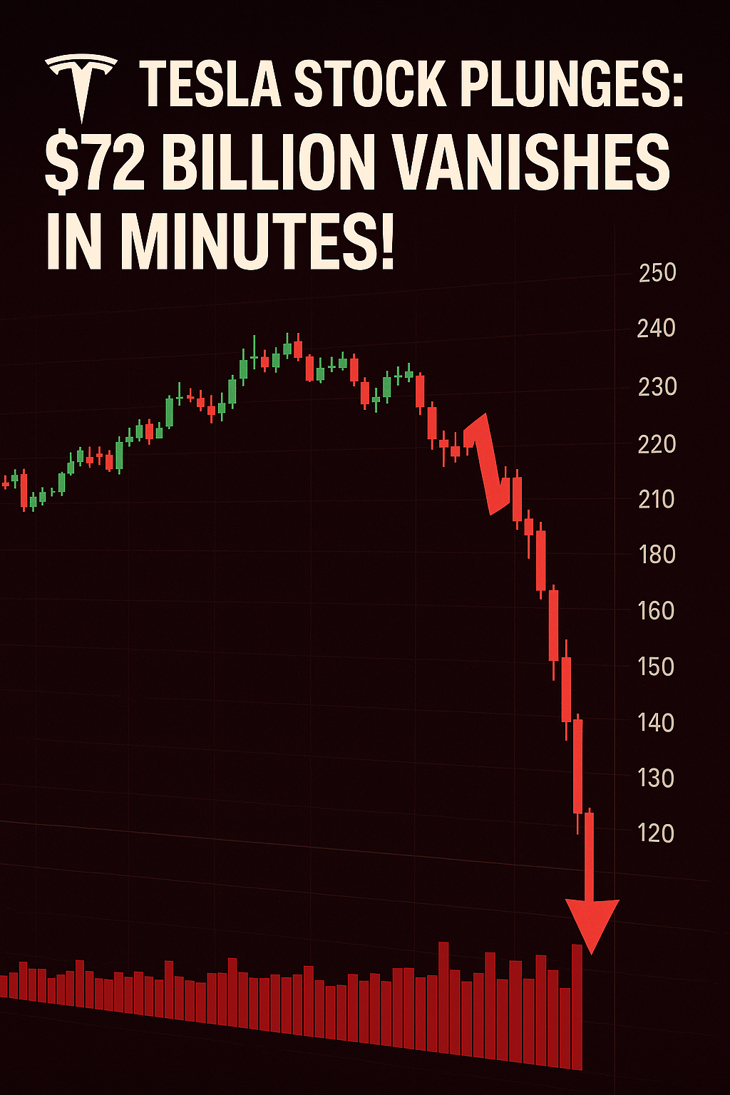 🚨&nbsp;TESLA STOCK MELTDOWN: $72 BILLION ERUPTS FROM MARKET VALUE IN MINUTES — WALL STREET&nbsp;STUNNED